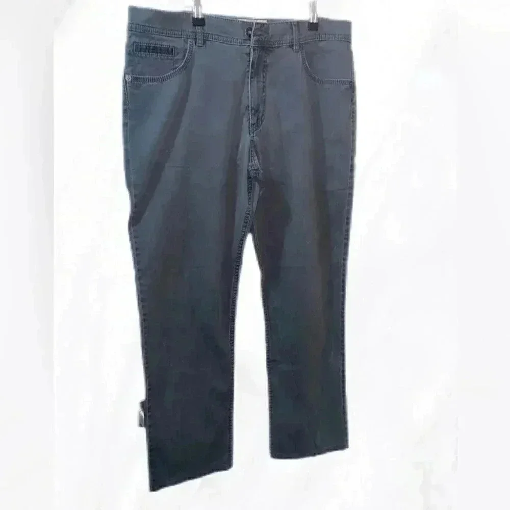 Brax “cooper fancy” casual chino stylish charcoal grey regular fit pants 35